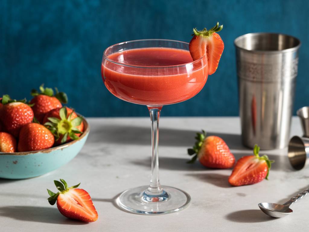 Cocktail strawberry daiquiri : le cocktail glacé aux fraises de l’été