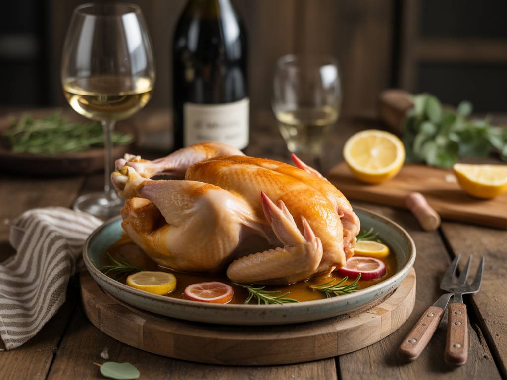 Que boire avec un poulet au vin jaune : les secrets d’un accord régional