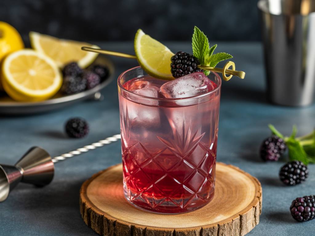 Cocktail bramble : un mélange fruité à base de gin et mûres